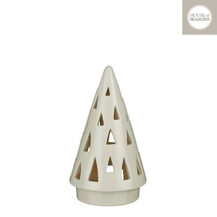 Stijl28 | Theelichthouder boom wit 29x16cm