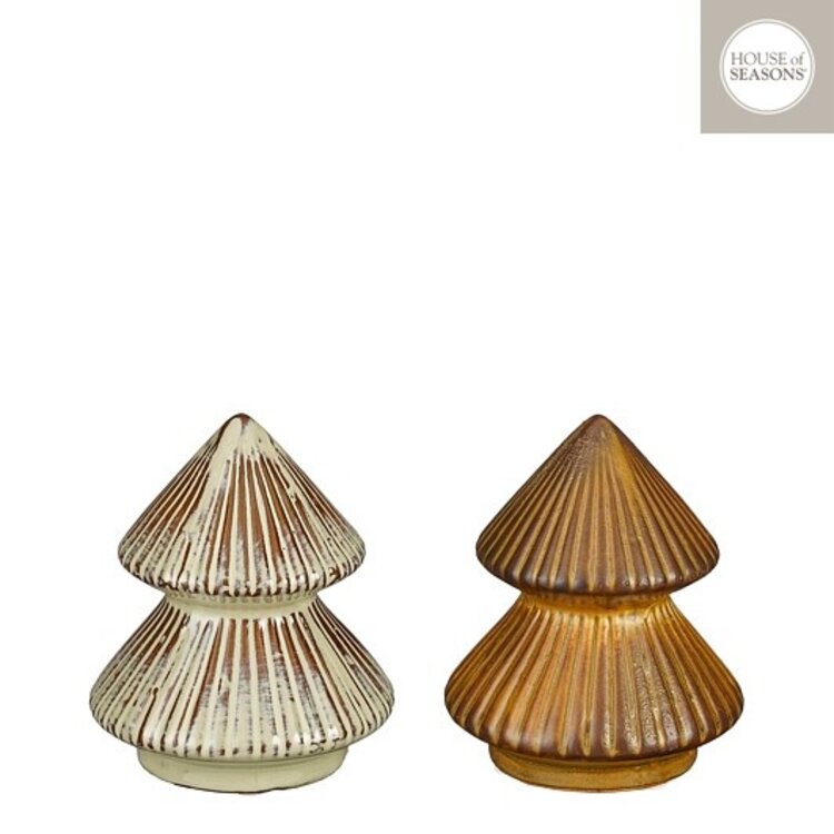 Stijl28 | Kerstboom bruin/groen 11x9cm