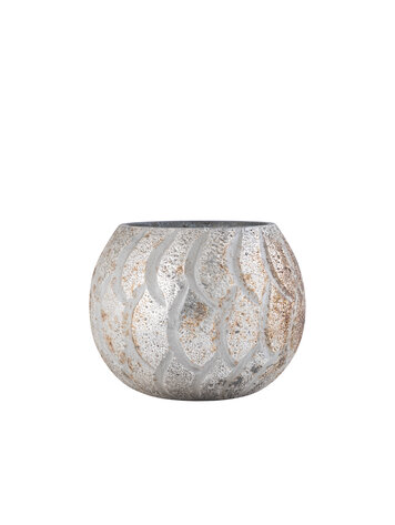 PTMD PTMD | Theelicht madellaine cream glas patroon