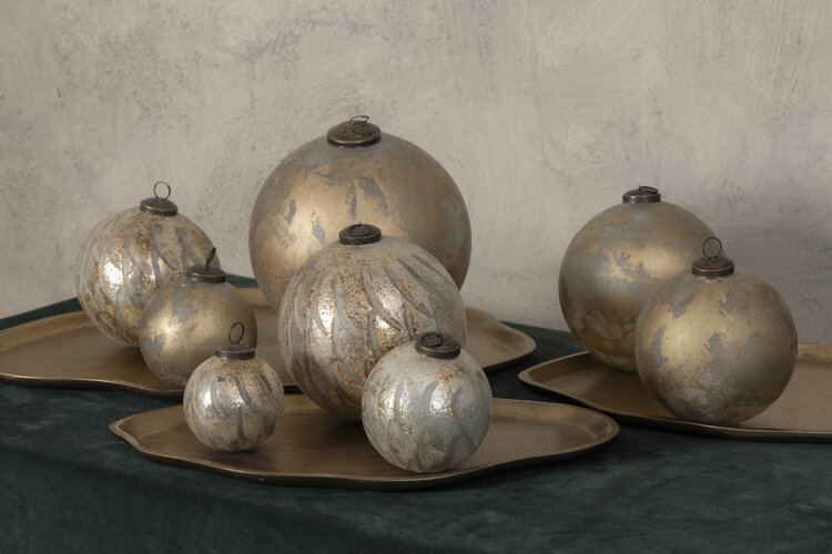 PTMD PTMD | Kerstbal madellaine cream patroon S