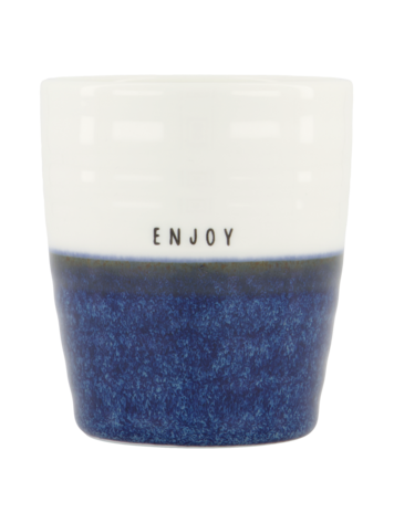 Zusss Zusss | Koffiemok enjoy donkerblauw/ wit