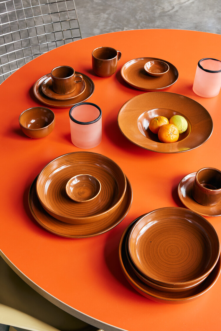 HK Living | Chef ceramics side plate burned orange