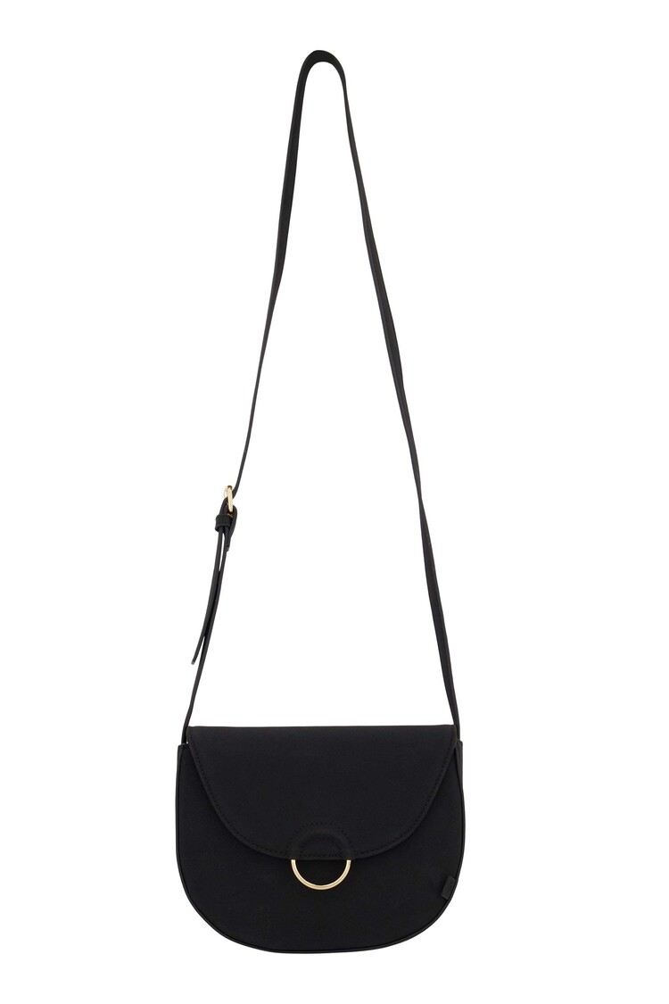 Zusss Zusss | Schoudertas met gouden ring zwart