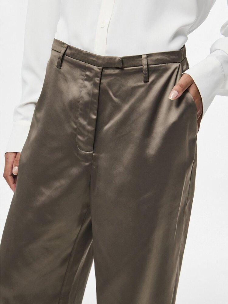 Pieces Pieces | Broek wide ninidi bruin glans