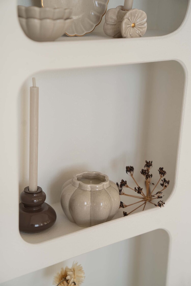 Zusss Zusss | Kandelaar glas warm grijs 5cm