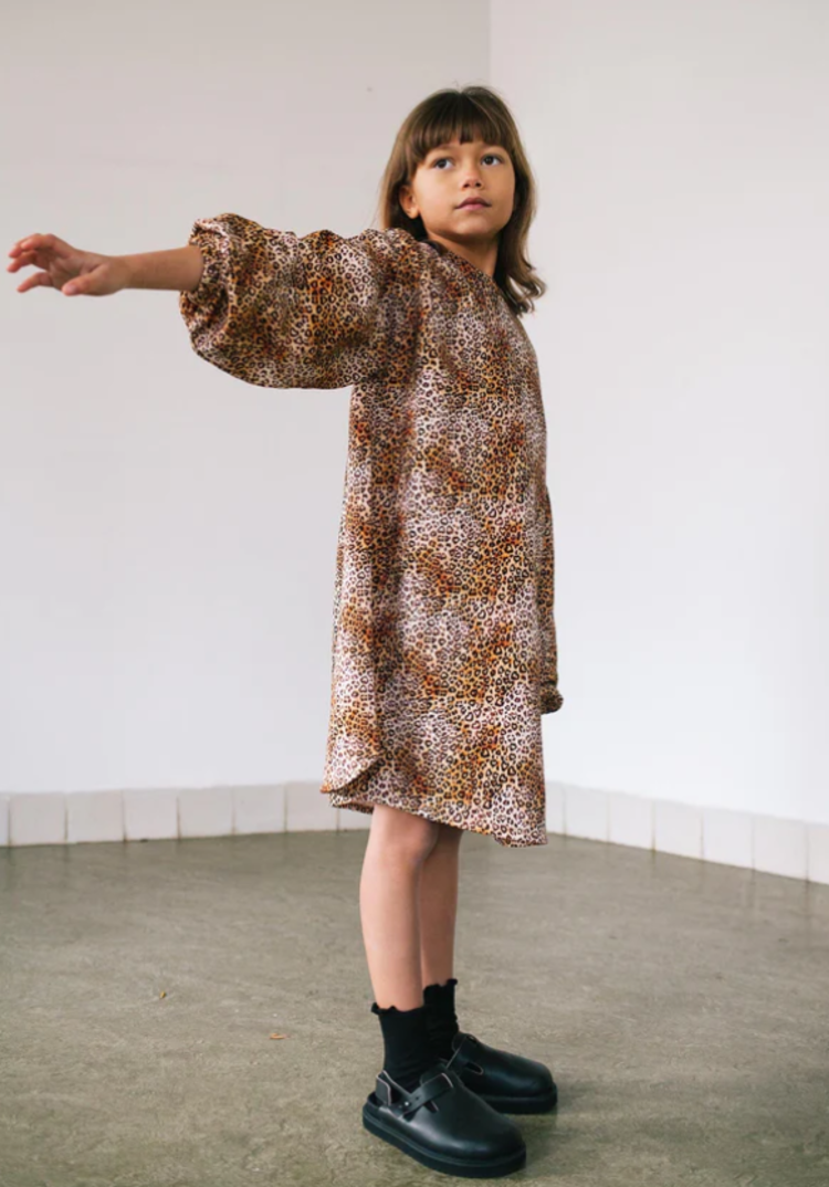 Daily Brat Daily Brat | Jurk leopard heart bruin