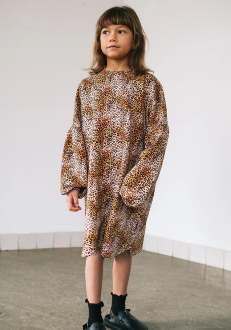 Daily Brat Daily Brat | Jurk leopard heart bruin