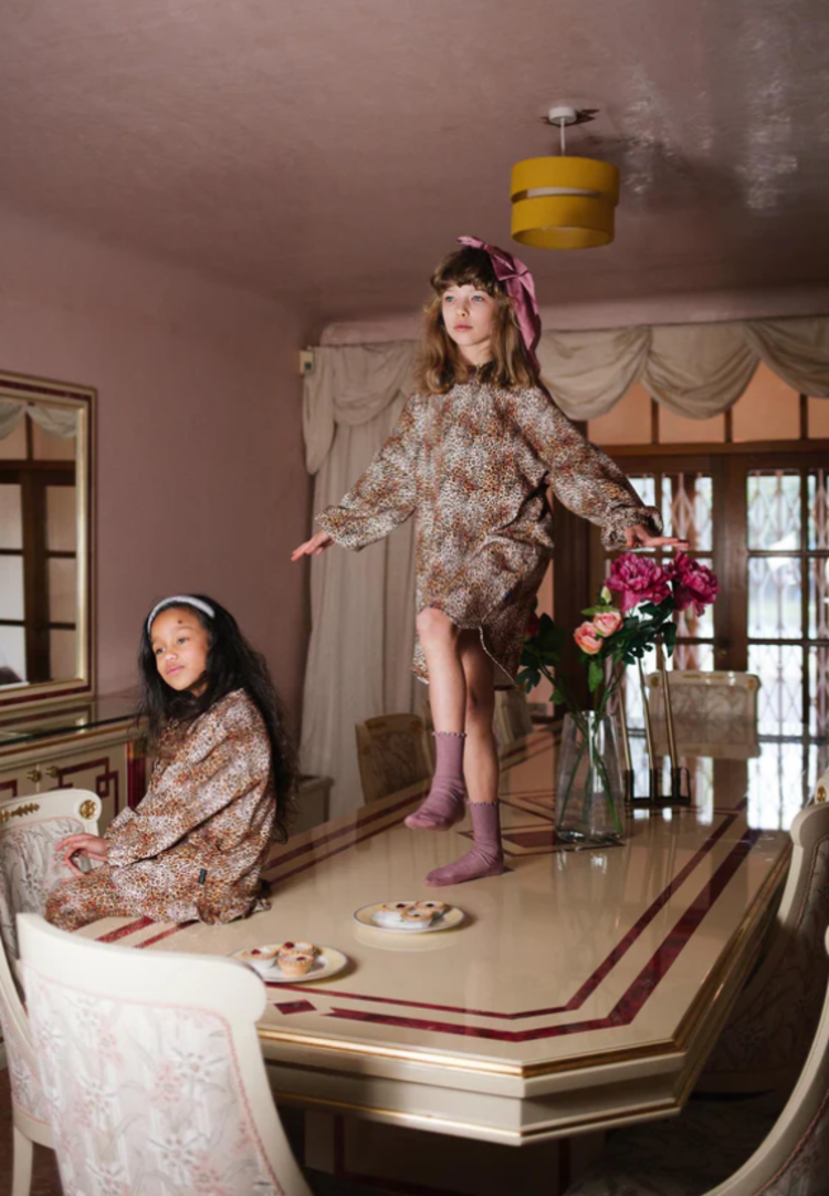 Daily Brat Daily Brat | Jurk leopard heart bruin