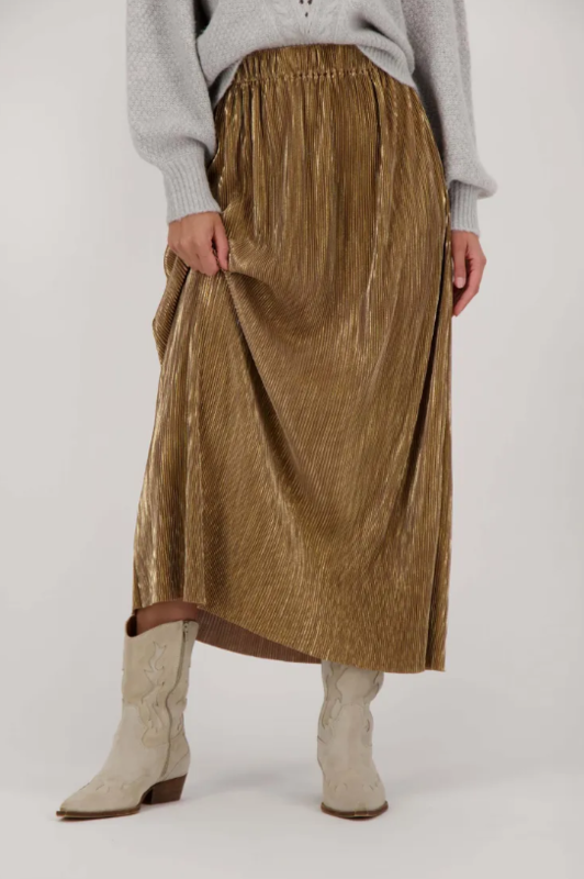 Plisse rok goud hotsell