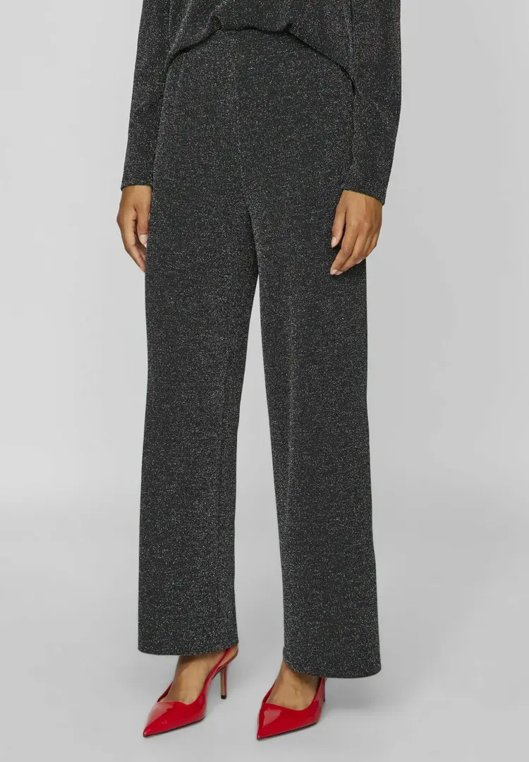 Vila Vila | Broek Eleina black/silver