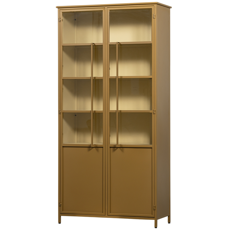 WOOOD. Woood | Exhibit XL 2 deurs vitrinekast metaal honging geel