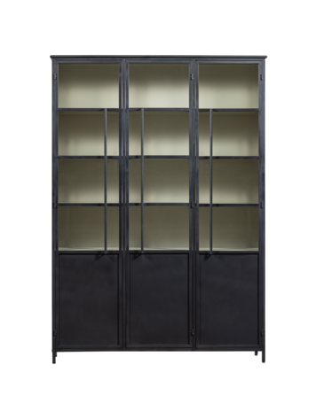WOOOD. Woood | Exhibit XL 3 deurs vitrinekast metaal zwart