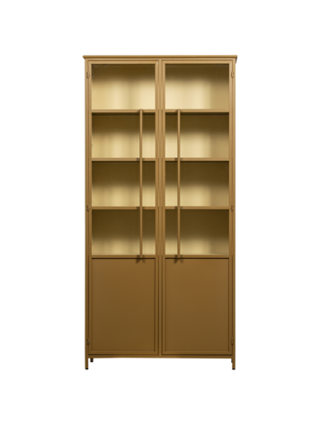 WOOOD. Woood | Exhibit XL 2 deurs vitrinekast metaal honging geel