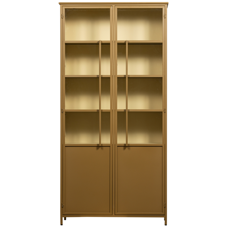 WOOOD. Woood | Exhibit XL 2 deurs vitrinekast metaal honging geel