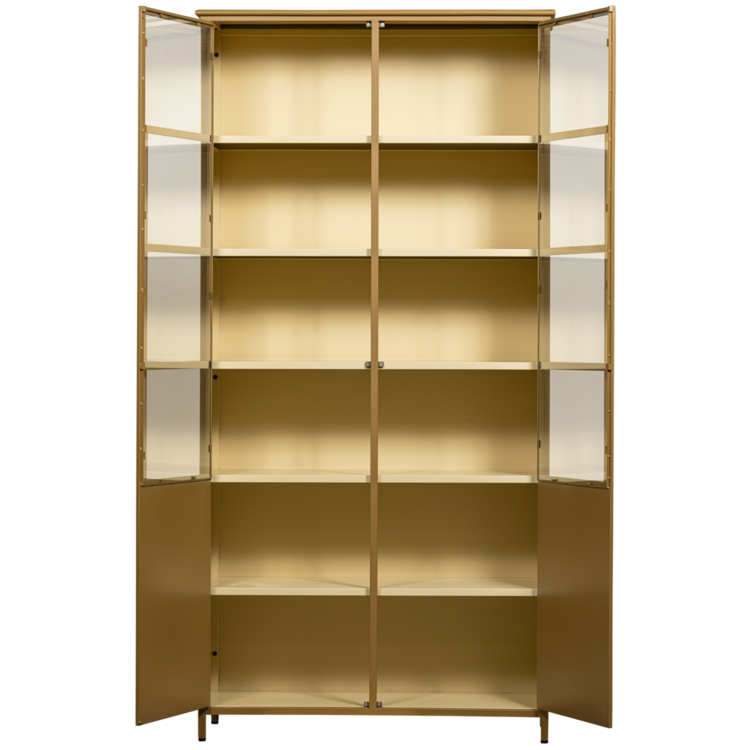 WOOOD. Woood | Exhibit XL 2 deurs vitrinekast metaal honging geel