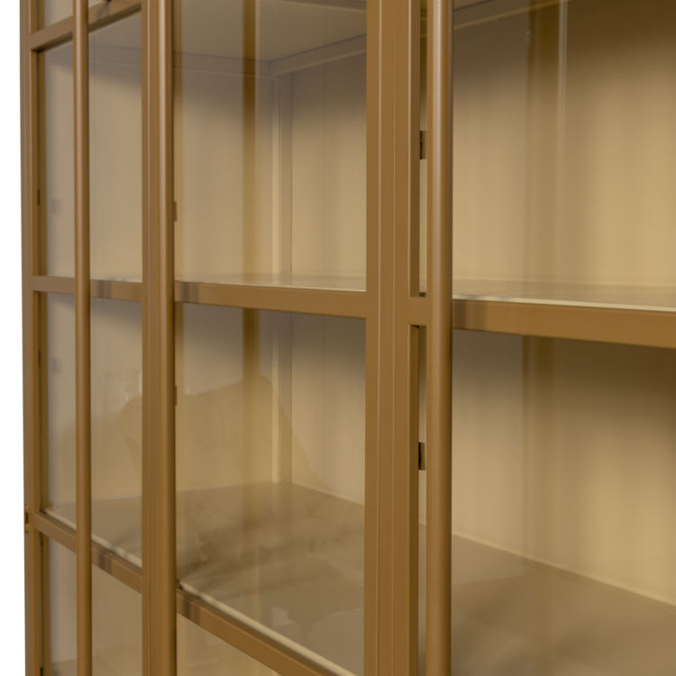 WOOOD. Woood | Exhibit XL 3 deurs vitrinekast metaal honing geel