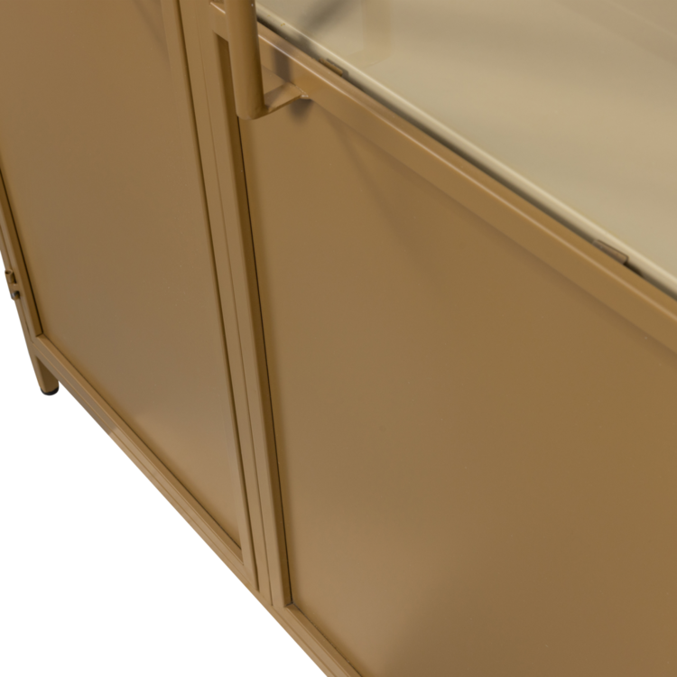 WOOOD. Woood | Exhibit XL 2 deurs vitrinekast metaal honging geel