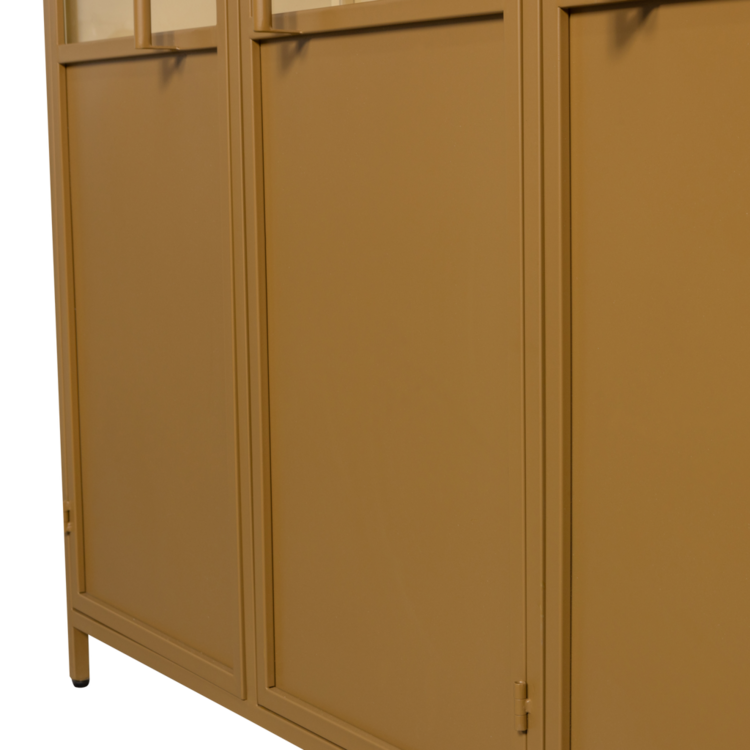 WOOOD. Woood | Exhibit XL 3 deurs vitrinekast metaal honing geel