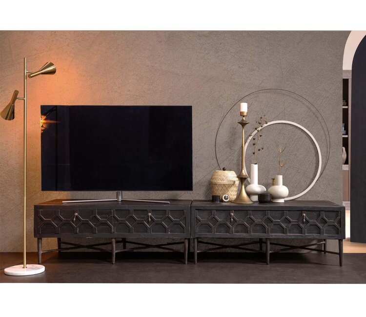 WOOOD Woood | Bequest tv meubel zwart 160cm