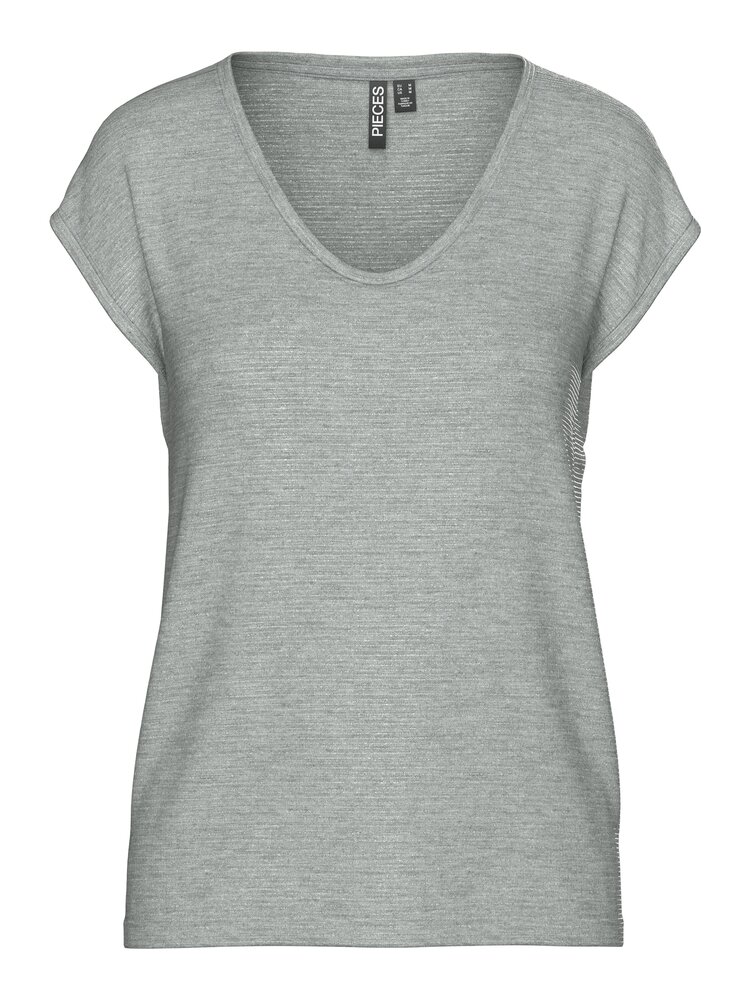 Pieces Pieces | Top Billo stripes light grey