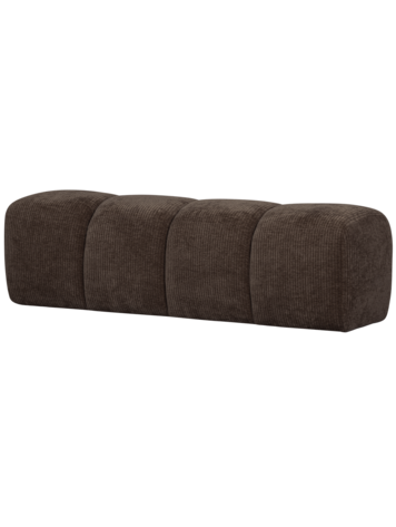 WOOOD. Woood | Bankje Mojo geweven ribstof bruin 160cm