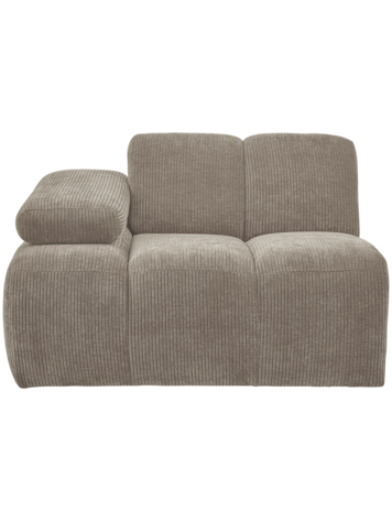 WOOOD. Woood | 1-Zits Mojo met arm links geweven ribstof donker zand