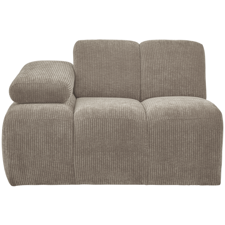 WOOOD. Woood | 1-Zits Mojo met arm links geweven ribstof donker zand