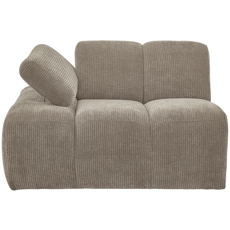 WOOOD. Woood | 1-Zits Mojo met arm links geweven ribstof donker zand