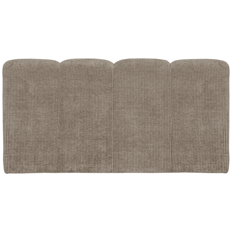 WOOOD. Woood | Bankje Mojo met rugleuning geweven ribstof donker zand 160cm