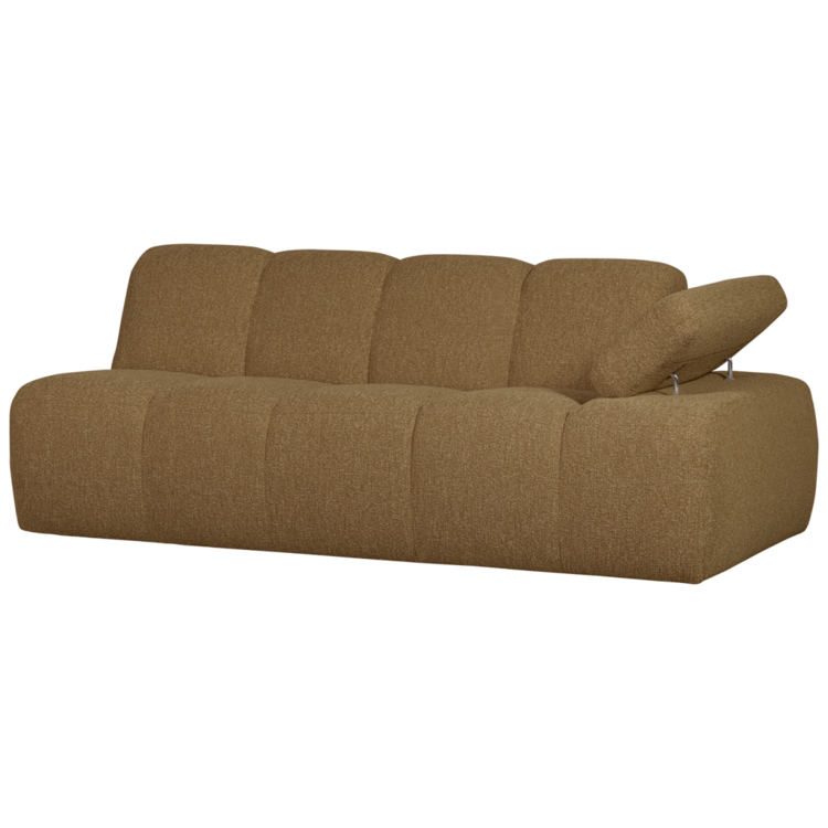 WOOOD. Woood | 2-Zits Mojo met arm rechts boucle geel bruin