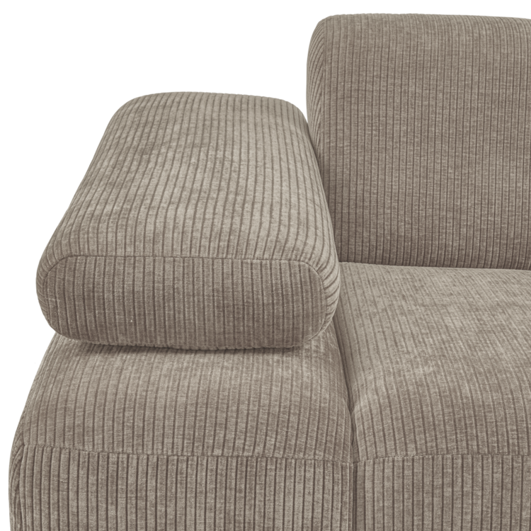 WOOOD. Woood | 1-Zits Mojo met arm links geweven ribstof donker zand