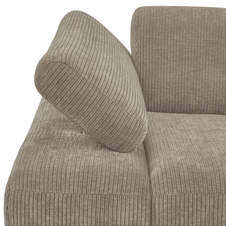 WOOOD. Woood | 1-Zits Mojo met arm links geweven ribstof donker zand