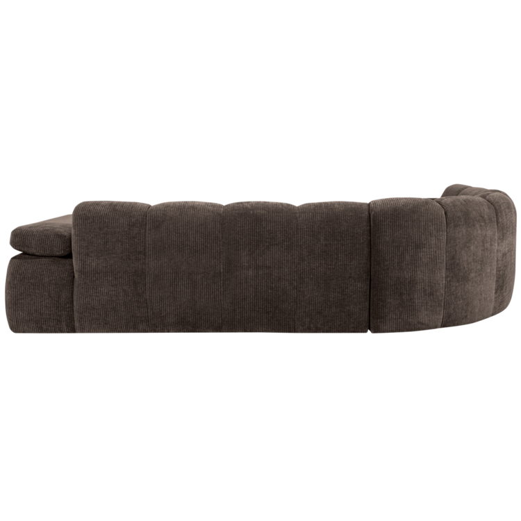 WOOOD. Woood | Hoekbank Mojo links geweven ribstof bruin