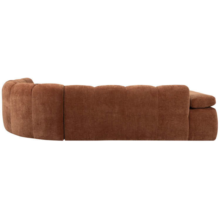 WOOOD. Woood | Hoekbank Mojo rechts geweven ribstof roest bruin