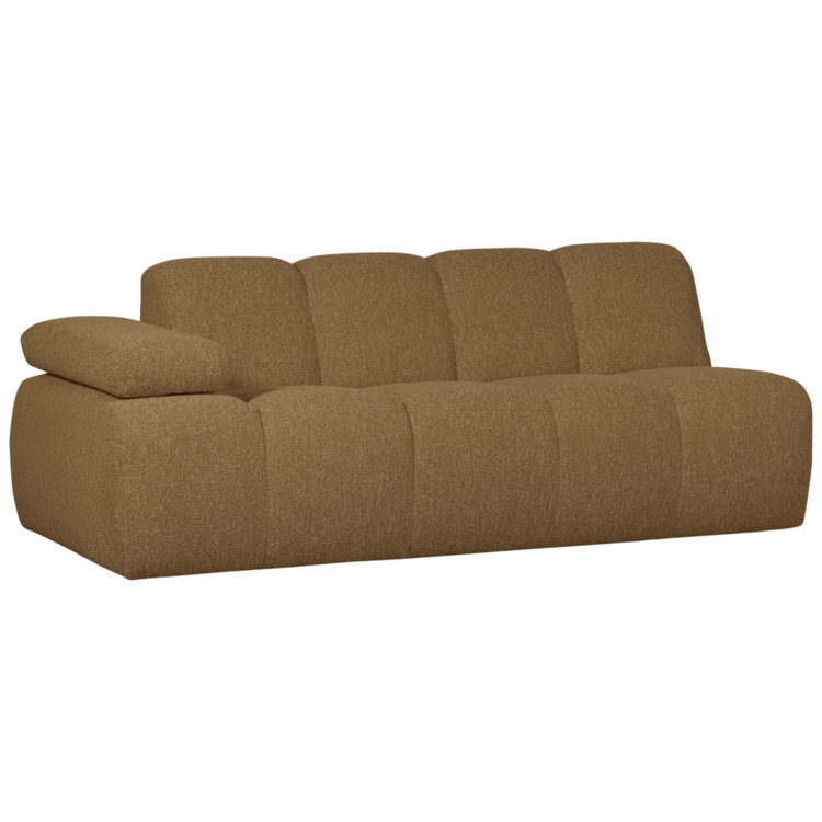 WOOOD Woood | 2-zits Mojo met arm links boucle geel/bruin