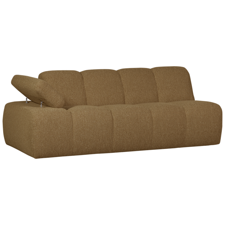 WOOOD Woood | 2-zits Mojo met arm links boucle geel/bruin