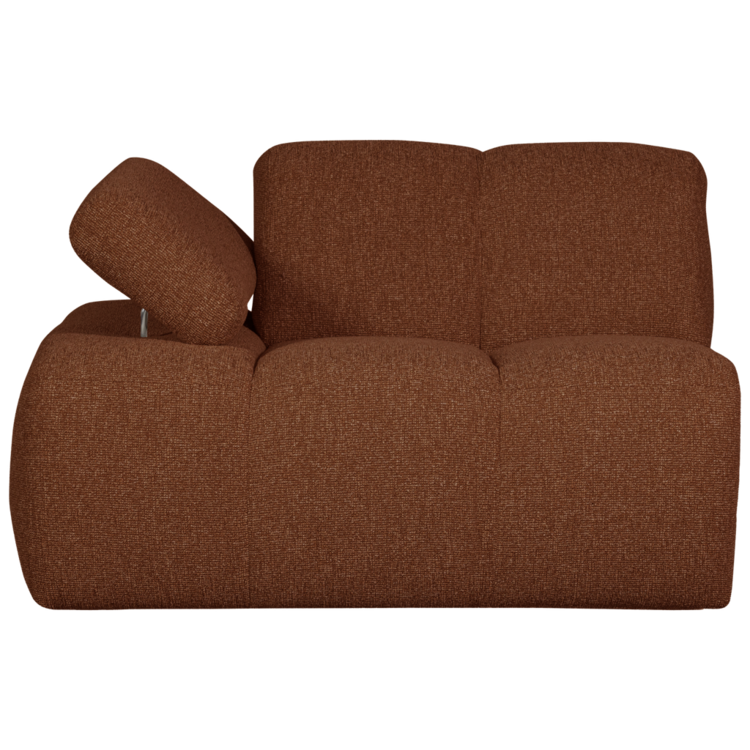 WOOOD Woood | 1-zits Mojo met arm links boucle roestbruin