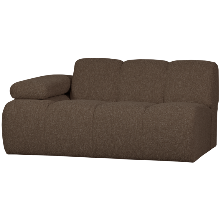 WOOOD Woood | 1,5-Zits Mojo met arm links boucle bruin