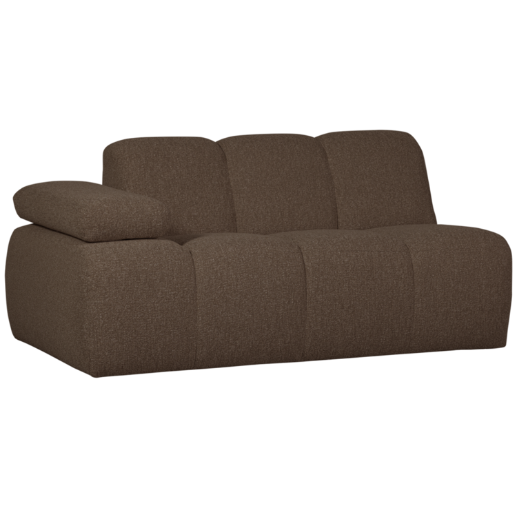 WOOOD Woood | 1,5-Zits Mojo met arm links boucle bruin