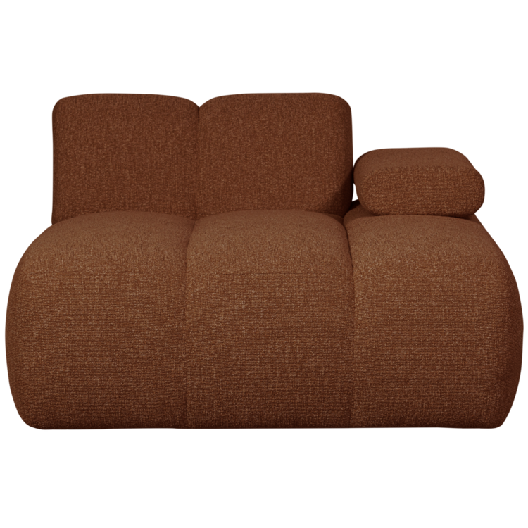WOOOD Woood | Chaise longue Mojo rechts boucle roestbruin