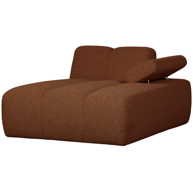 WOOOD Woood | Chaise longue Mojo rechts boucle roestbruin
