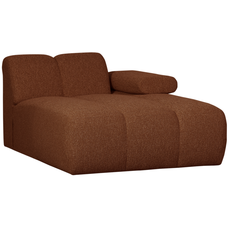 WOOOD Woood | Chaise longue Mojo rechts boucle roestbruin
