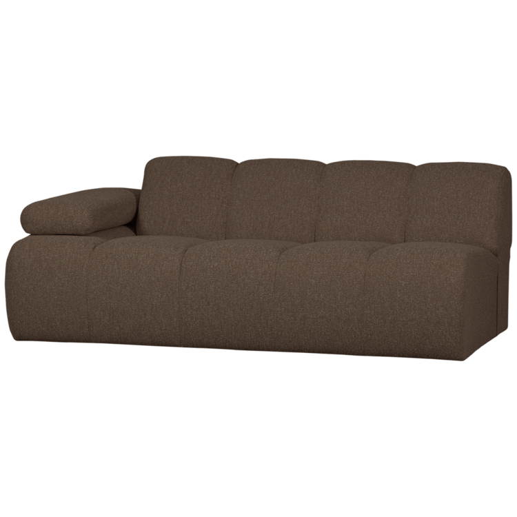 WOOOD Woood | 2-Zits Mojo met arm links boucle bruin