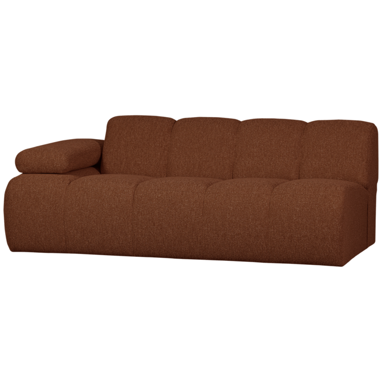 WOOOD. Woood | 2-Zits Mojo met arm links boucle roest bruin