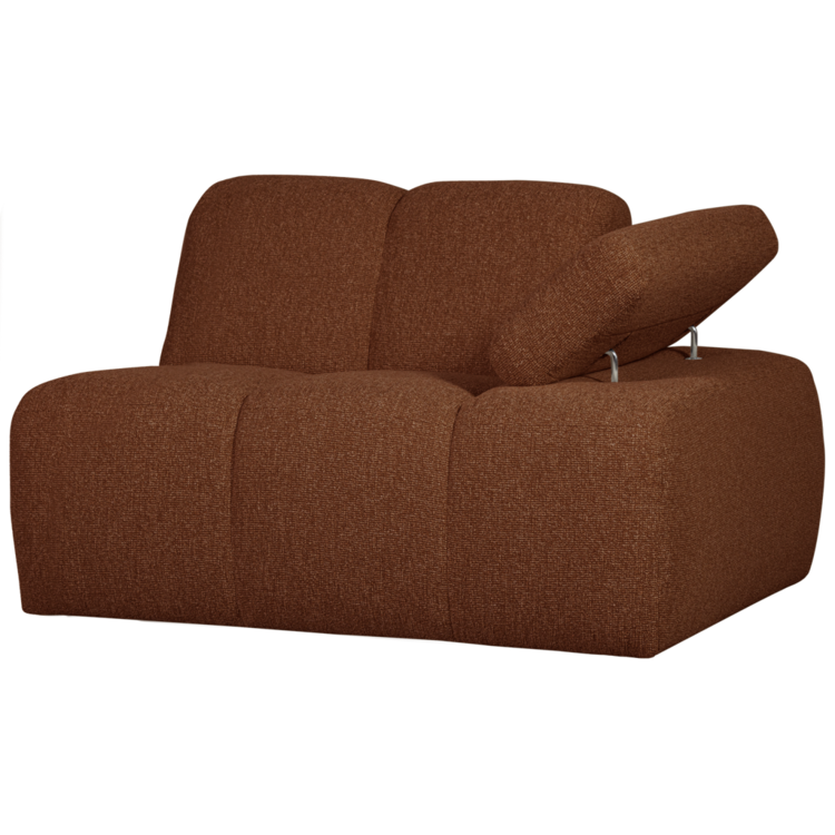 WOOOD Woood | 1-Zits Mojo met arm rechts boucle roest bruin