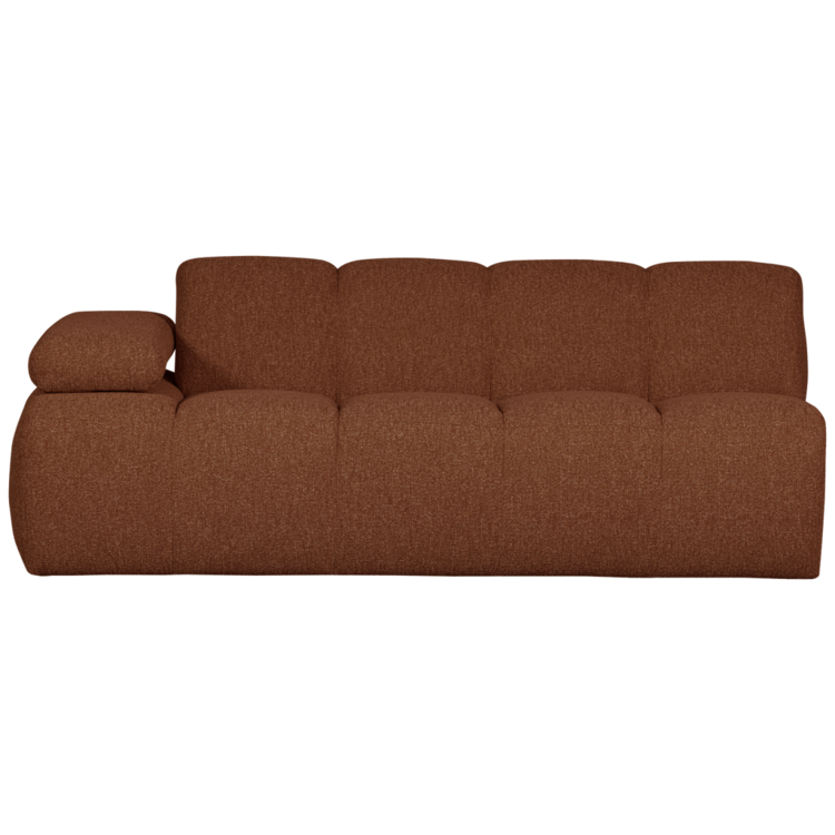 WOOOD. Woood | 2-Zits Mojo met arm links boucle roest bruin