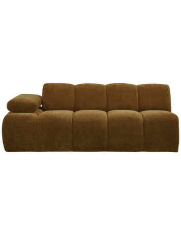 WOOOD Woood | 2-Zits Mojo met arm links geweven ribstof honing geel