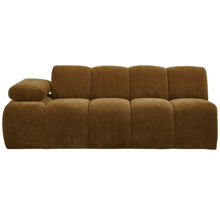 WOOOD Woood | 2-Zits Mojo met arm links geweven ribstof honing geel