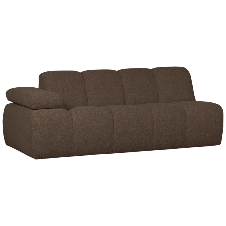 WOOOD Woood | 2-Zits Mojo met arm links boucle bruin