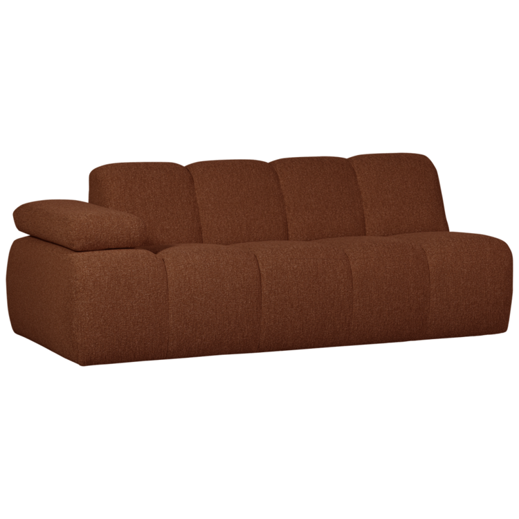 WOOOD. Woood | 2-Zits Mojo met arm links boucle roest bruin